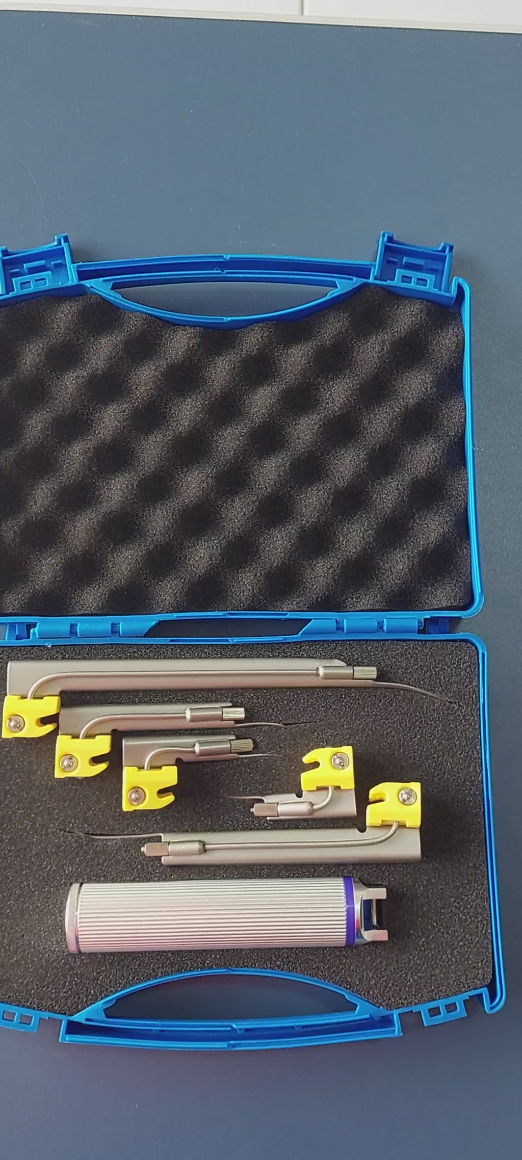 Video Laringoscópio com Led 05 Lâminas Inox Retas EM-LR1 Veterinário